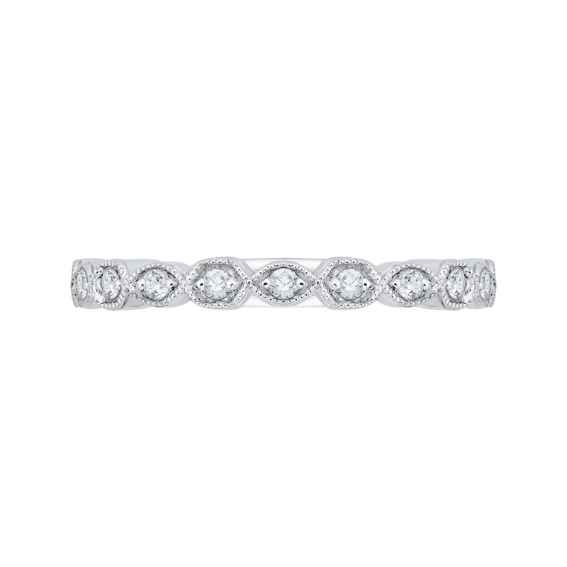 Round Diamond Wedding Band in 14K White Gold