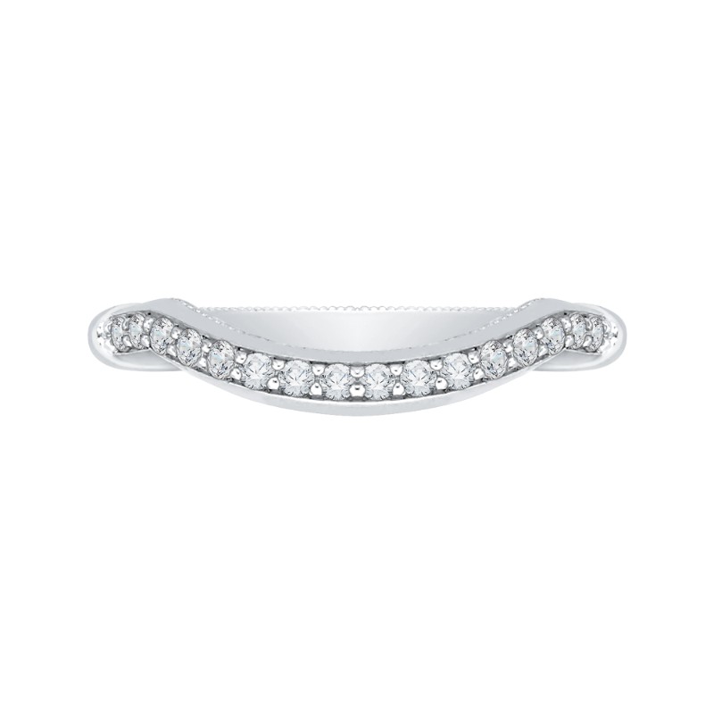 Round Diamond Wedding Band in 14K White Gold