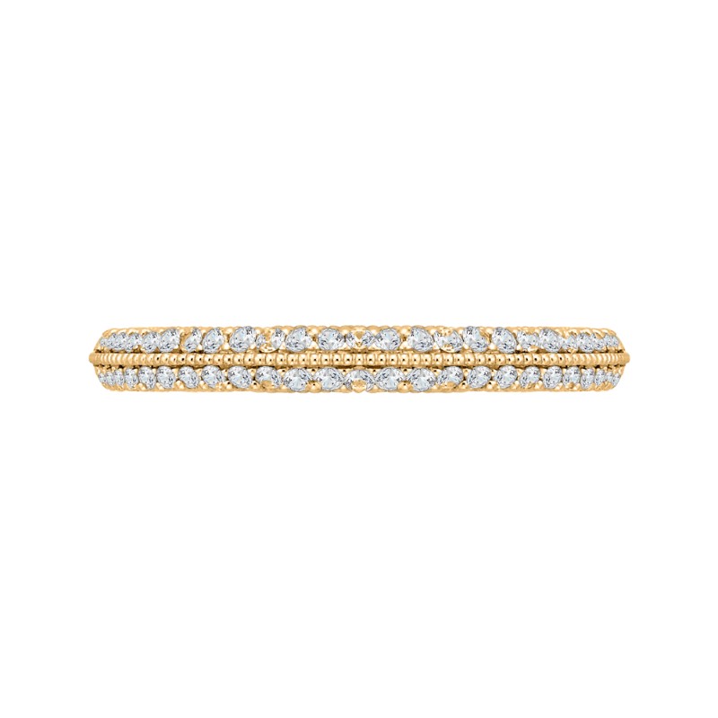 Round Diamond Half-Eternity Wedding Band in 14K Yellow Gold
