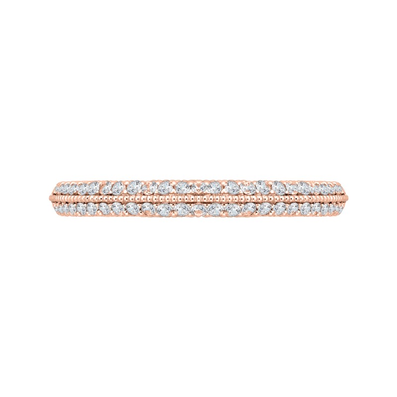Round Diamond Half-Eternity Wedding Band in 14K Rose Gold