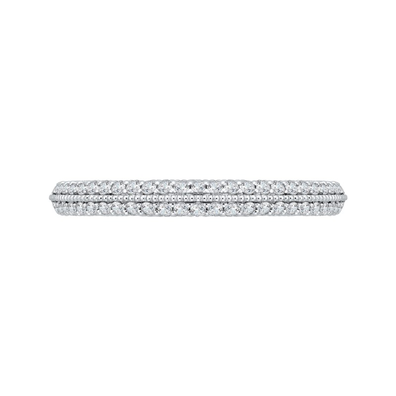 Round Diamond Wedding Band in 14K White Gold