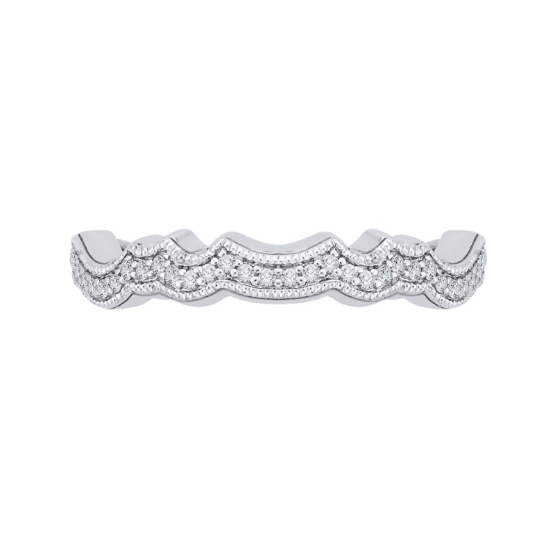 Round Diamond Wedding Band in 14K White Gold
