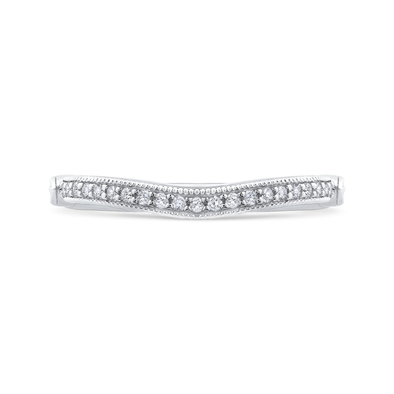 Round Diamond Wedding Band in 14K White Gold