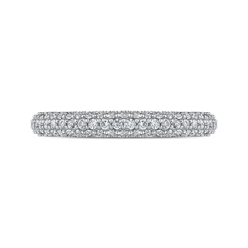 Round Diamond Wedding Band in 14K White Gold