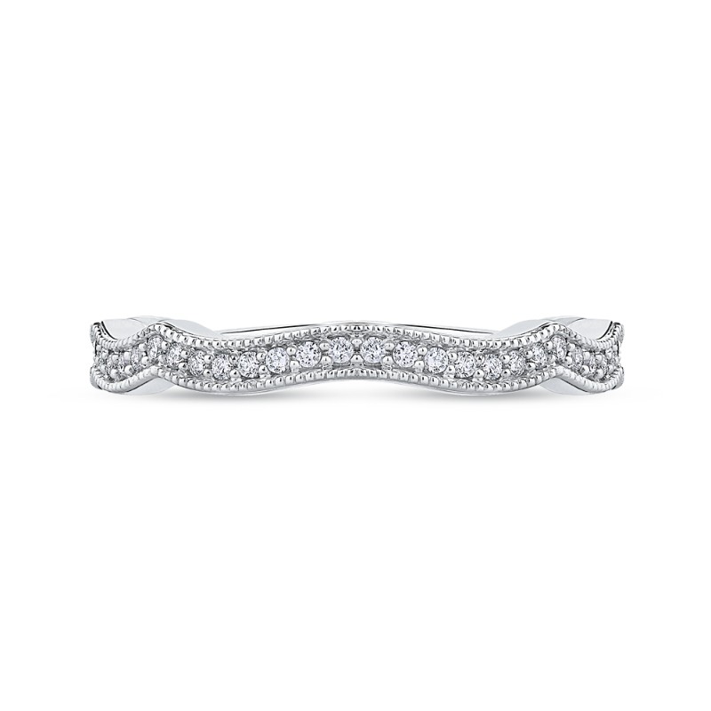 Round Diamond Wedding Band in 14K White Gold