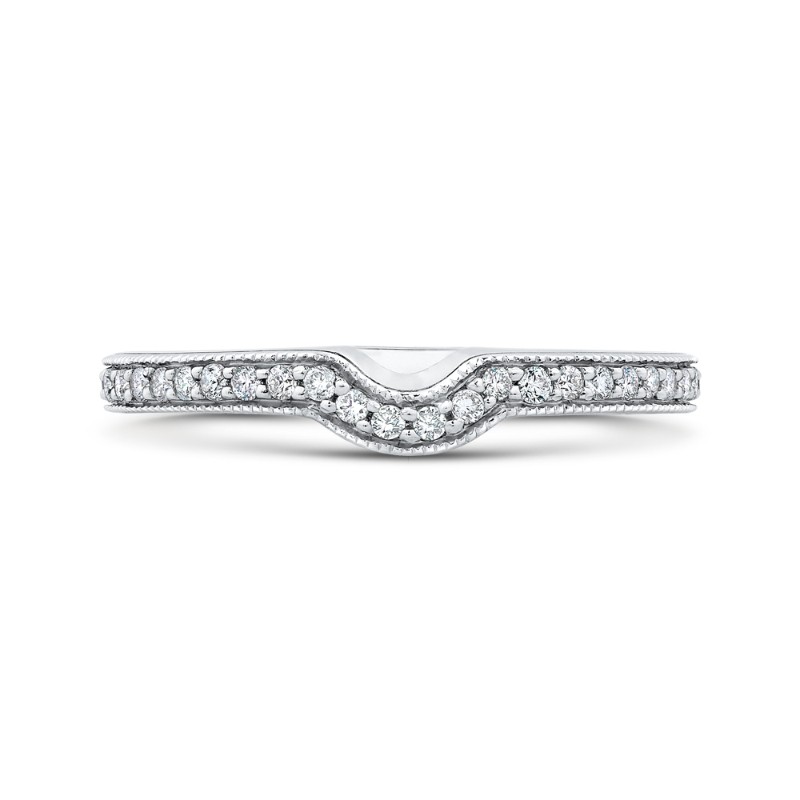 Round Diamond Wedding Band in 14K White Gold