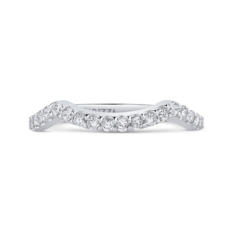 Round Diamond Wedding Band in 14K White Gold