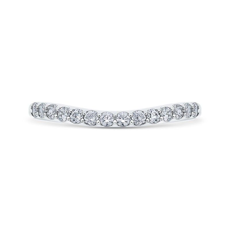 Round Diamond Wedding Band in 14K White Gold