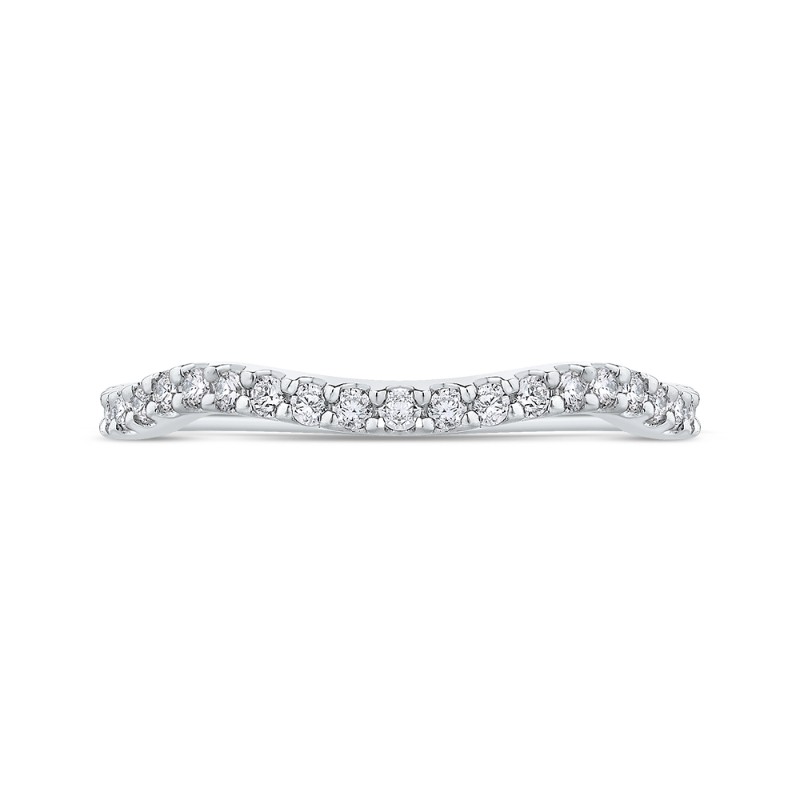 Round Diamond Wedding Band in 14K White Gold