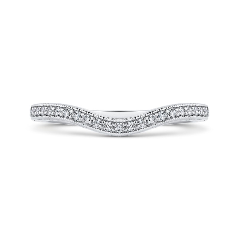 Round Diamond Wedding Band in 14K White Gold