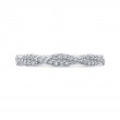 Round Diamond Crossover Wedding Band in 14K White Gold