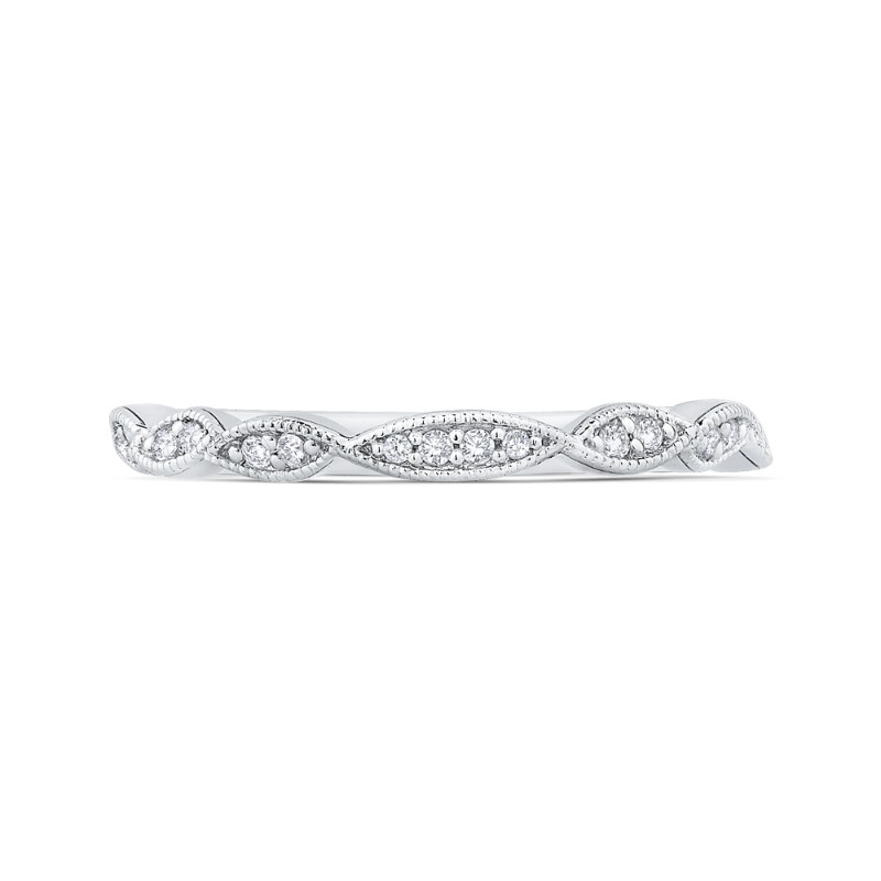Round Diamond Infinity Wedding Band in 14K White Gold