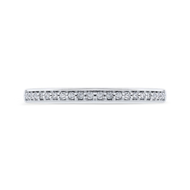 Round Diamond Half-Eternity Wedding Band in 14K White Gold