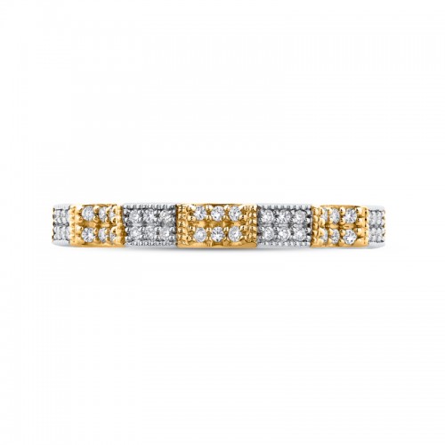 Round Diamond Eternity Wedding Band in 14K Two Tone Gold