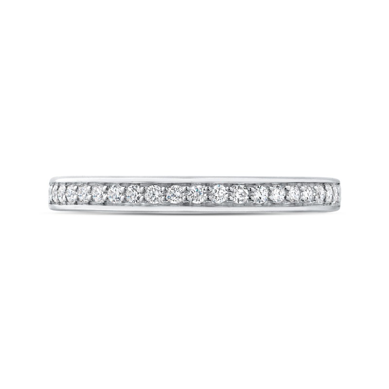Round Diamond Wedding Band in 14K White Gold