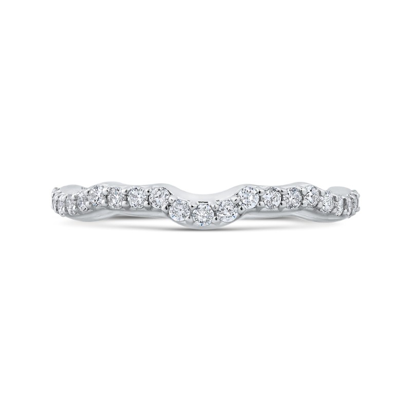Round Diamond Wedding Band in 14K White Gold