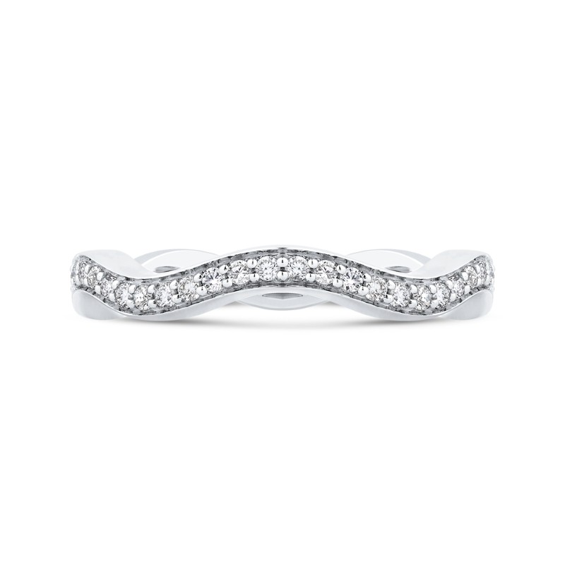 Round Diamond Wedding Band in 14K White Gold