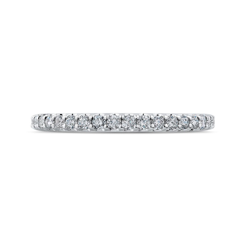 Round Diamond Wedding Band in 14K White Gold