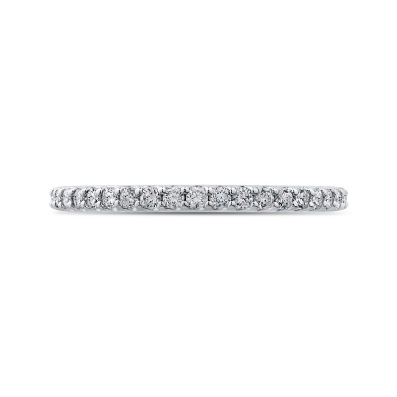 Round Diamond Half-Eternity Wedding Band in 14K White Gold