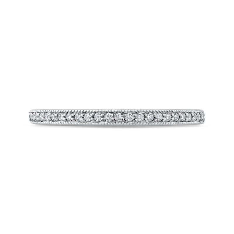 Round Diamond Half-Eternity Wedding Band in 14K White Gold