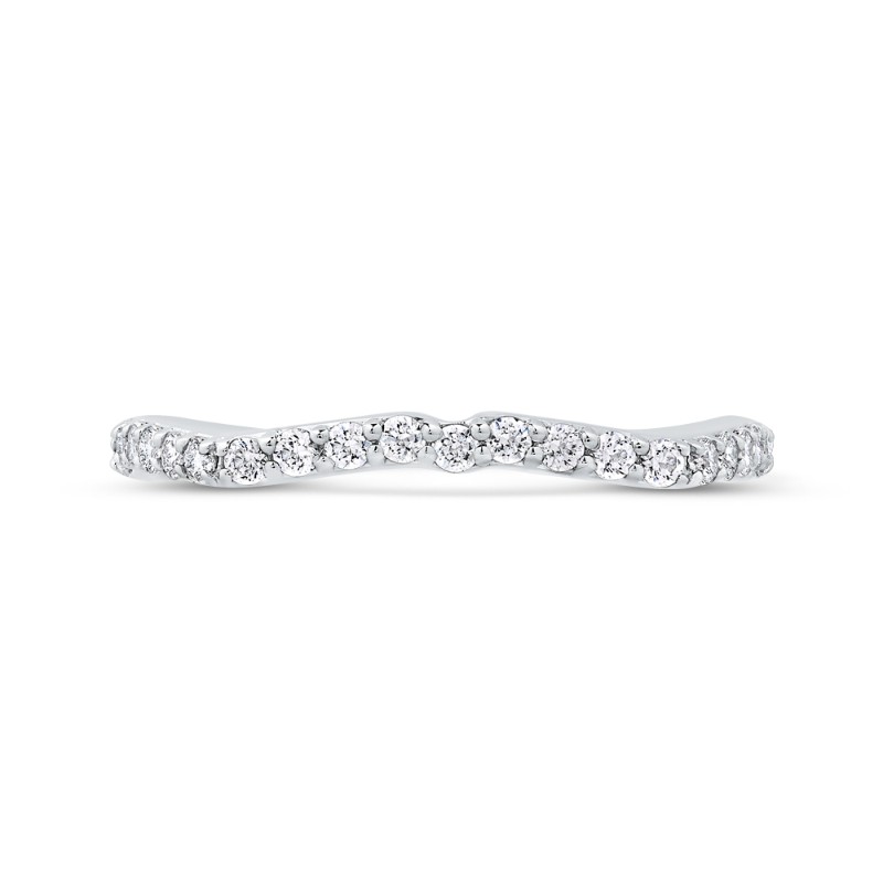 Round Diamond Wedding Band in 14K White Gold
