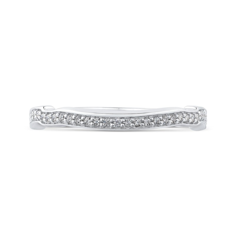 Round Diamond Half-Eternity Wedding Band in 14K White Gold