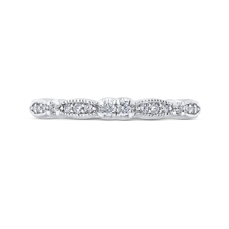 Round Diamond Wedding Band in 14K White Gold
