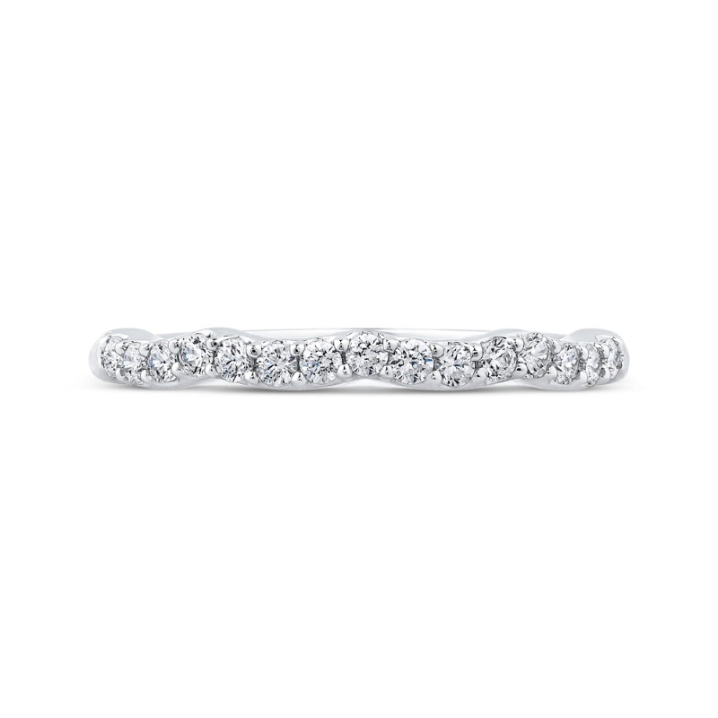 Round Diamond Wedding Band in 14K White Gold