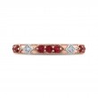 Round Diamond and Ruby Wedding Band in 14K Two Tone Gold