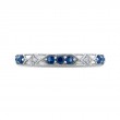 Round Diamond and Sapphire Wedding Band in 14K White Gold