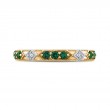 Round Diamond and Green Tsavorite Wedding Band in 14K Two Tone Gold