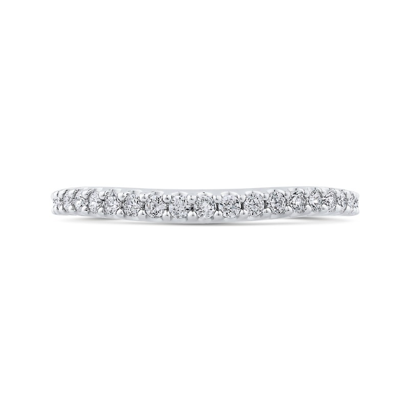 Round Half-Eternity Diamond Wedding Band in 14K White Gold