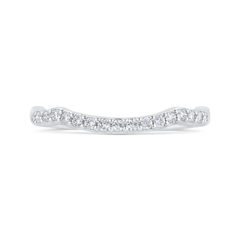Round Diamond Half-Eternity Wedding Band in 14K White Gold
