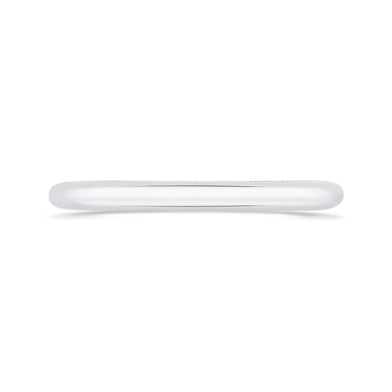 Plain Wedding Band in 14K Two Tone Gold
