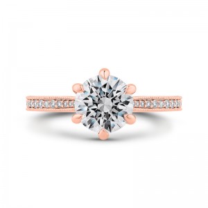 Round Diamond Engagement Ring in 14K Rose Gold (Semi-Mount)