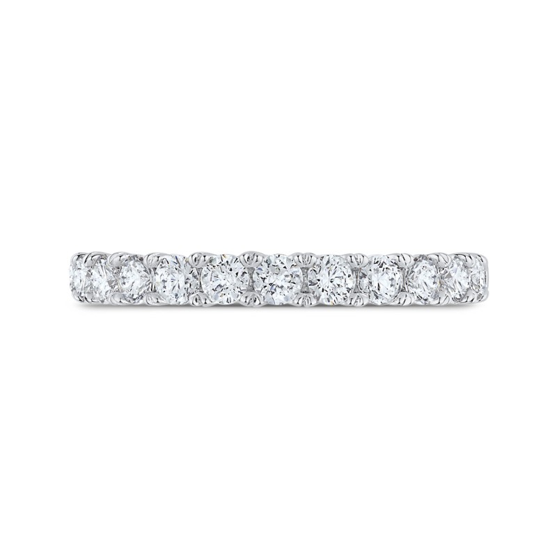 Half-Eternity Round Diamond Wedding Band in 14K White Gold