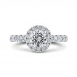 Round Halo Diamond Engagement Ring in 14K White Gold (Semi-Mount)