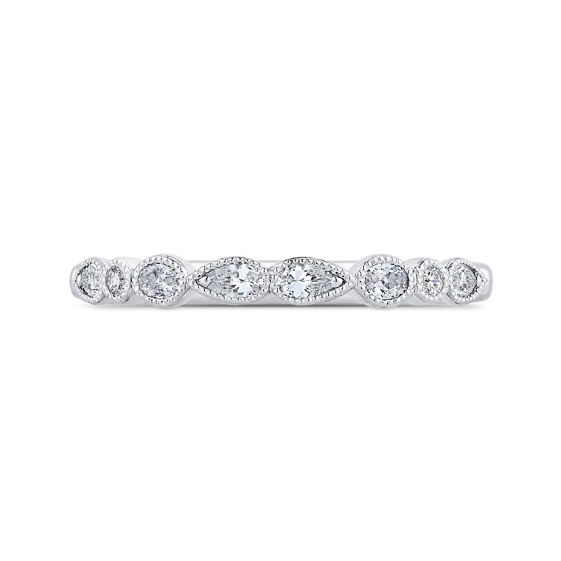 Pear Cut Diamond Wedding Band in 14K White Gold