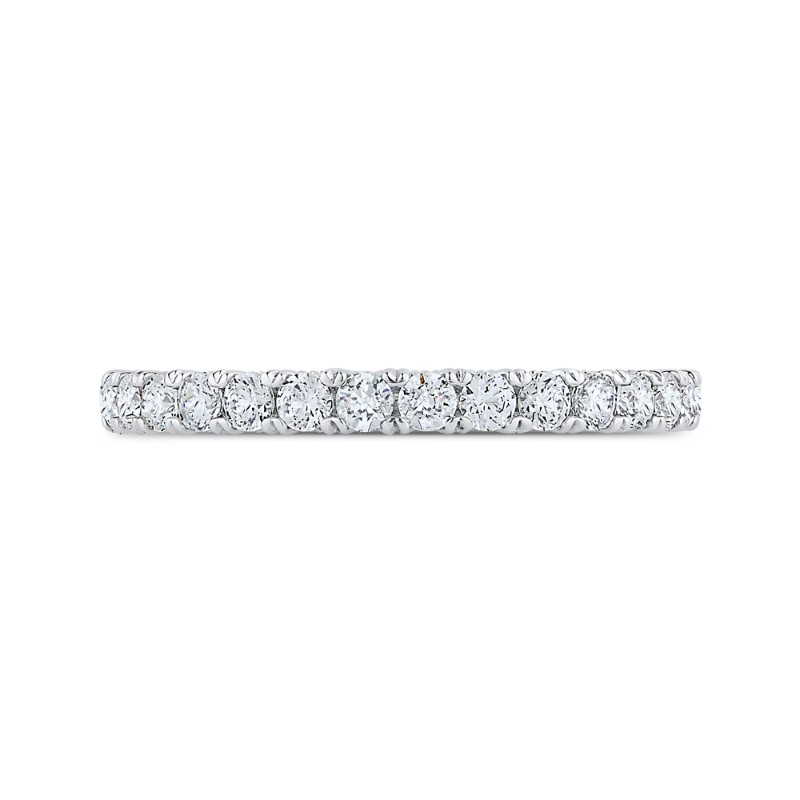 Round Diamond Half-Eternity Wedding Band in 14K White Gold