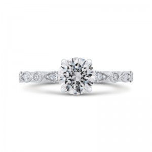 Round Diamond Engagement Ring in 14K White Gold (Semi-Mount)