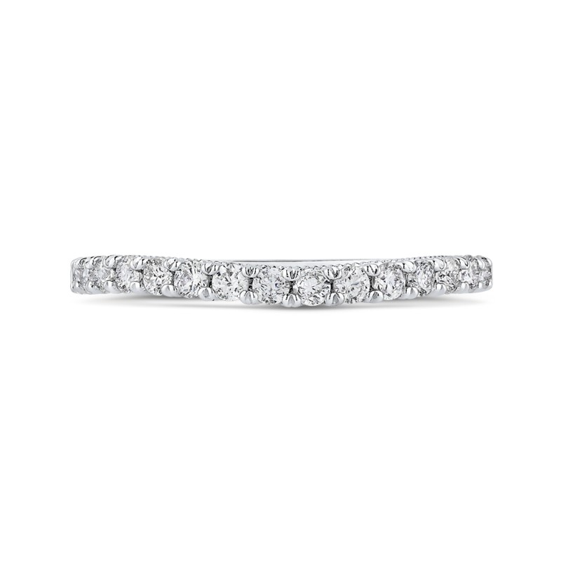 Round Diamond Half-Eternity Wedding Band in 14K White Gold