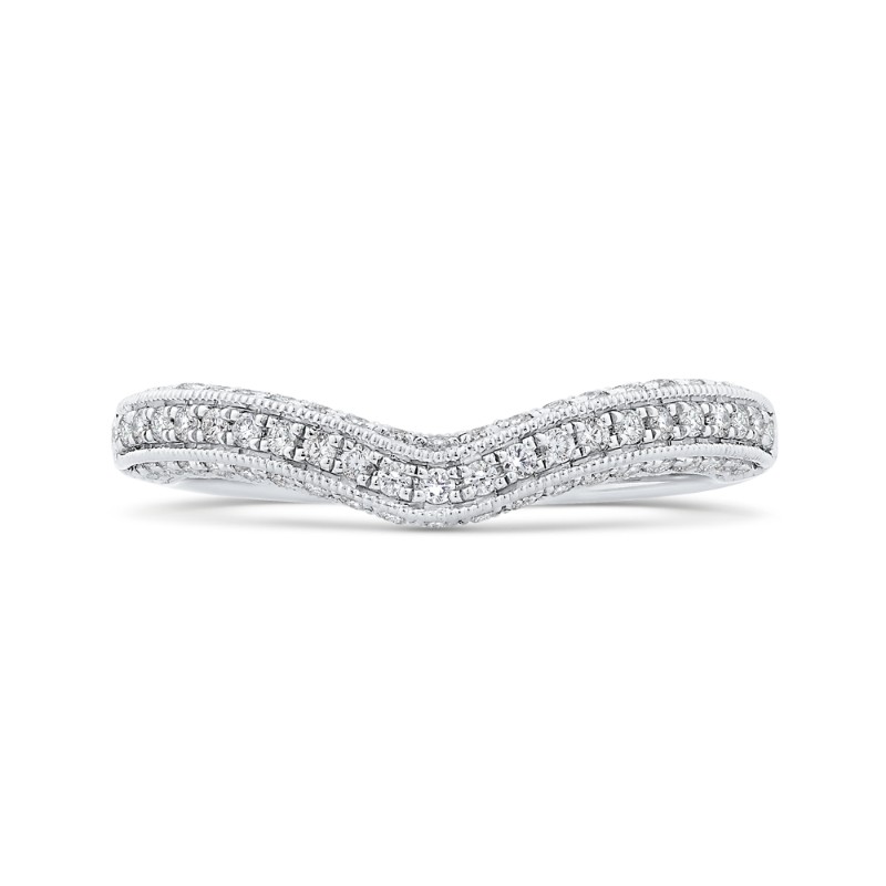 Round Half-Eternity Diamond Wedding Band in 14K White Gold