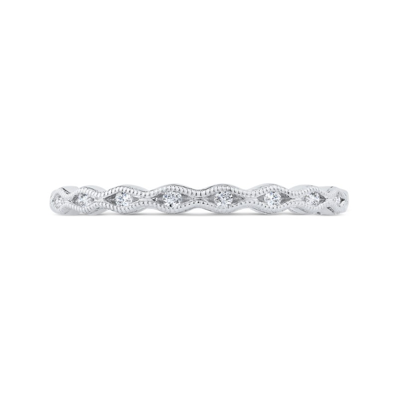 Diamond Wedding Band in 14K Two Tone Gold