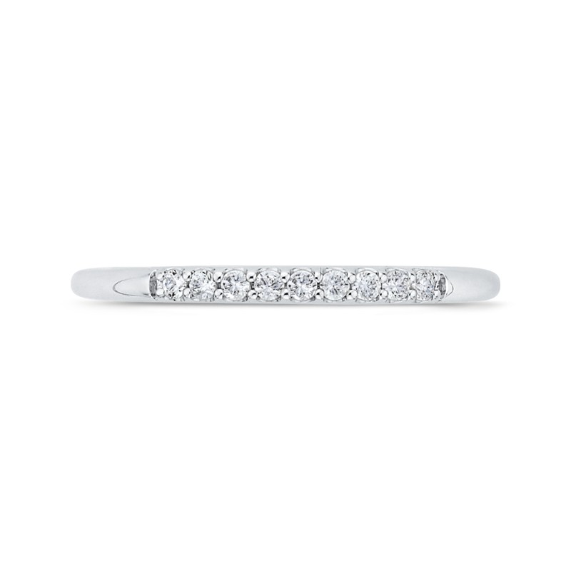 Euro Shank Round Diamond Wedding Band in 14K White Gold