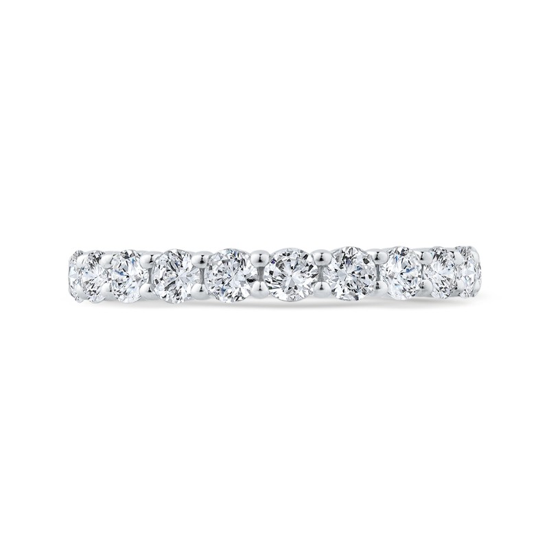 Round Diamond Half-Eternity Wedding Band in 14K White Gold