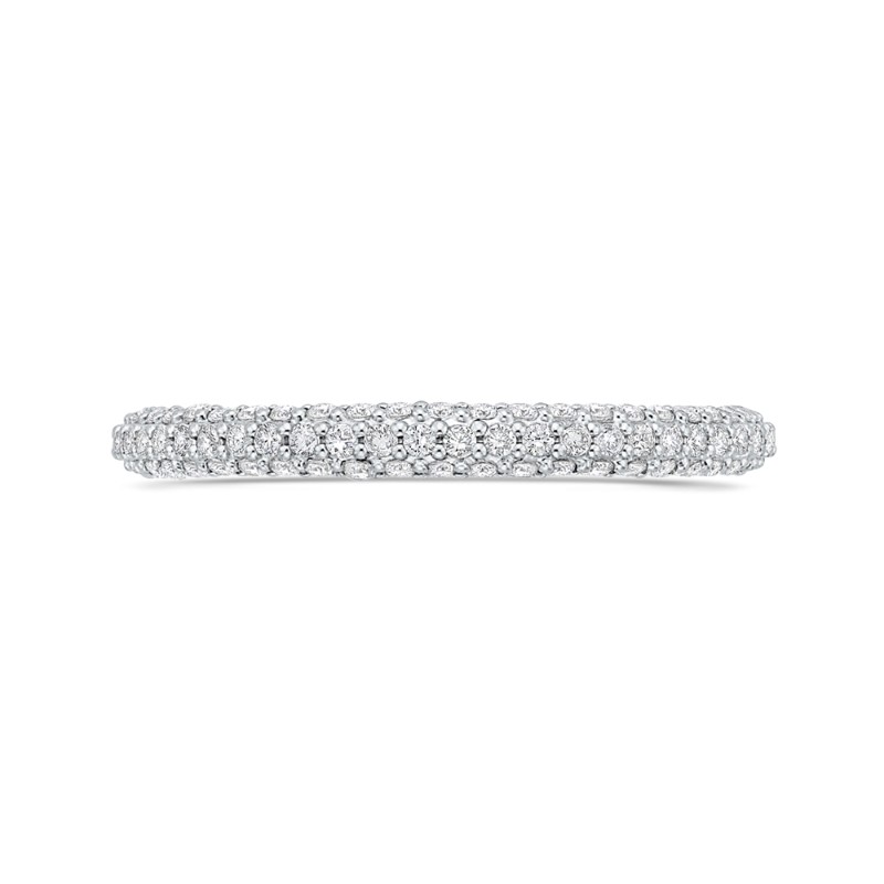 Round Diamond  Half-Eternity Wedding Band in 14K White Gold