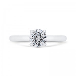 Euro Shank Solitaire Engagement Ring  in 14K White Gold (Semi-Mount)