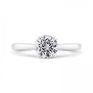 Solitaire Engagement Ring in 14K White Gold (Semi-Mount)