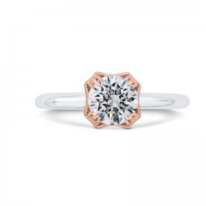 Diamond Engagement Ring in 14K Two Tone Gold (Semi-Mount)