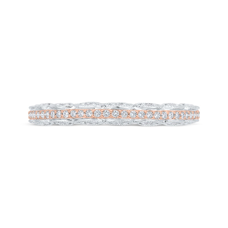 Diamond Wedding Band in 14K Two Tone Gold